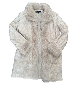 Giacca Faux Fur Trench Coat Size Medium